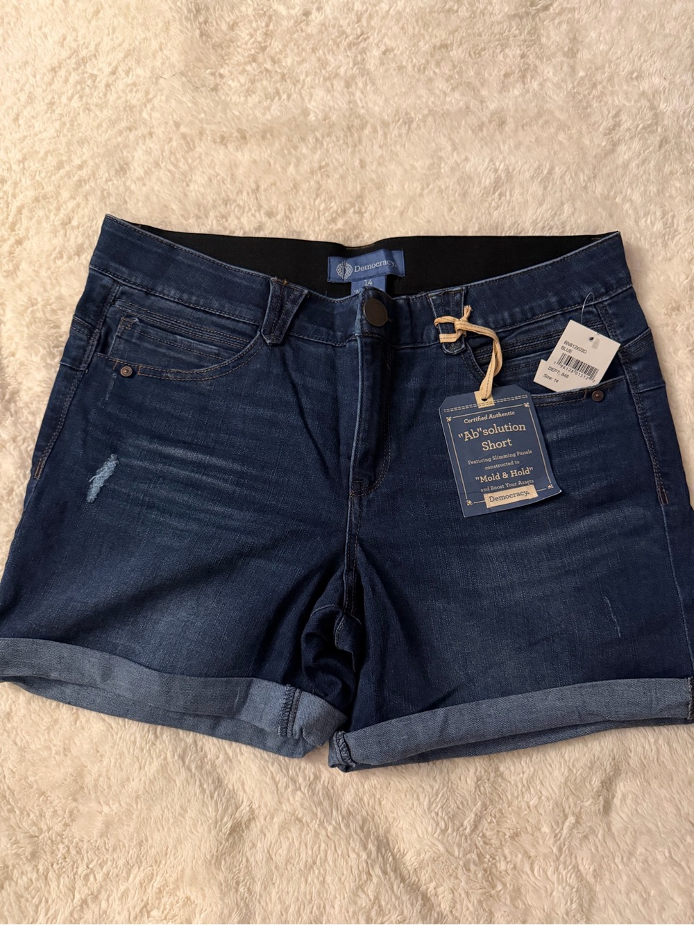 NWT Women’s | Democracy Ab-Solution |Denim Roll Cuff Shorts | Size 14